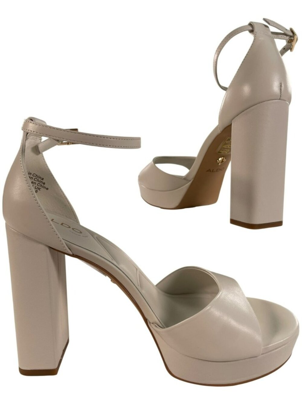 Aldo Anaegyn 2.0 White Block Heel Platform Sandals Women's Size 8.5 MSRP$130 NEW - Picture 2 of 11